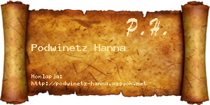 Podwinetz Hanna névjegykártya